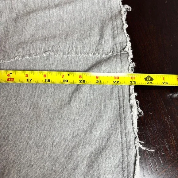 Sister Mary Grey Floral Embroidered Raw Hem Hoodie Sweatshirt Sz Medium Boho - Picture 7 of 8